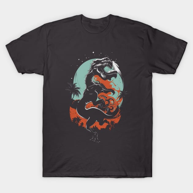 Mutant enigmatic fantasy silhouette T-rex T-Shirt by deepofficial